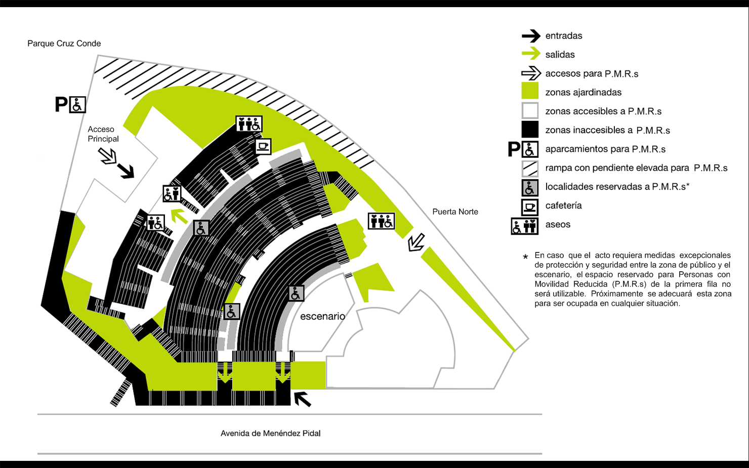 Imagen. Plano de accesibilidad Teatro de la Axerquía.